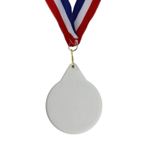 Red white and blue ribbon with medal back attached